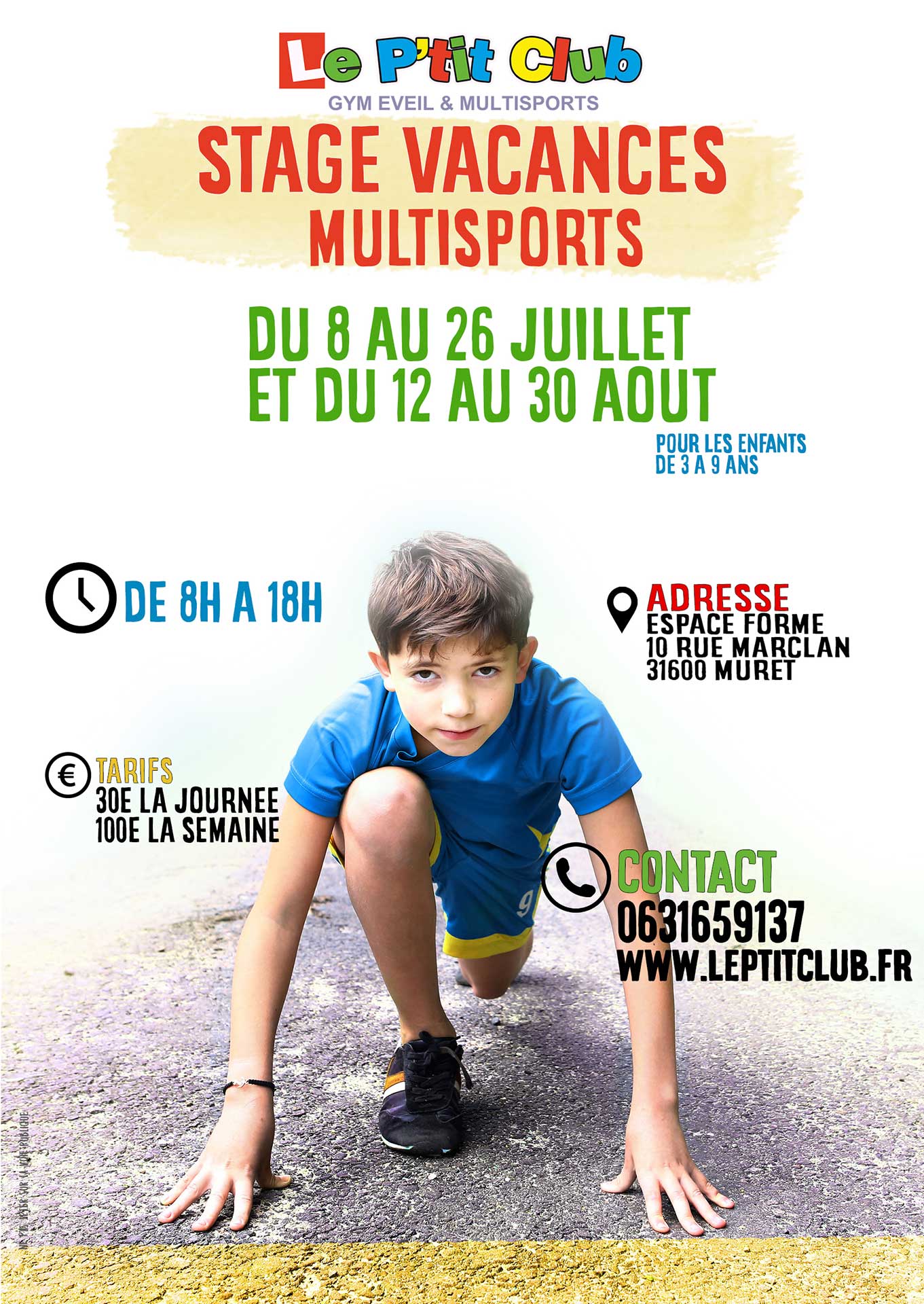 Flyer stages vacances Muret été 2019