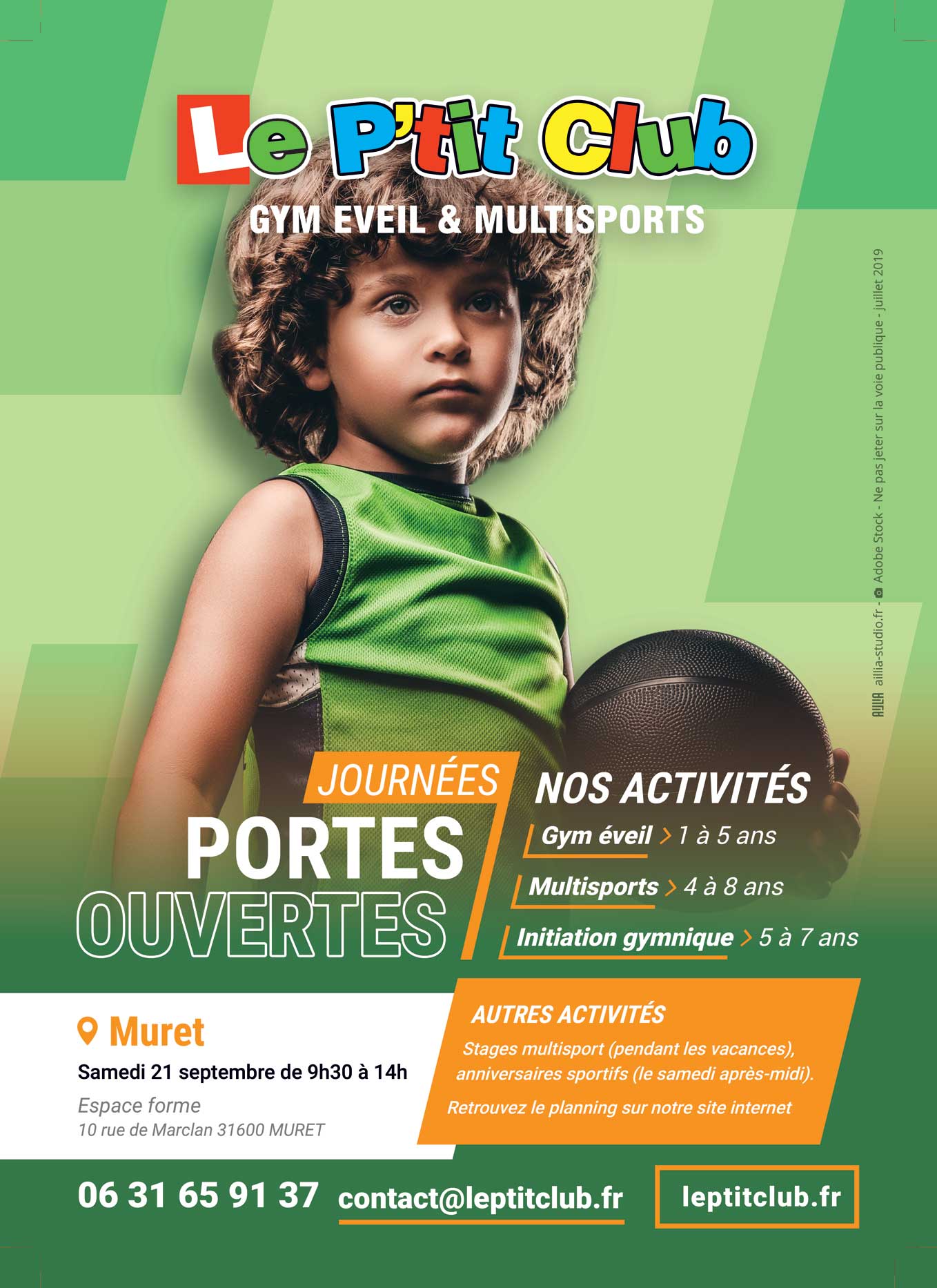 Affiche rentrée septembre 2019 Le P'tit Club Muret