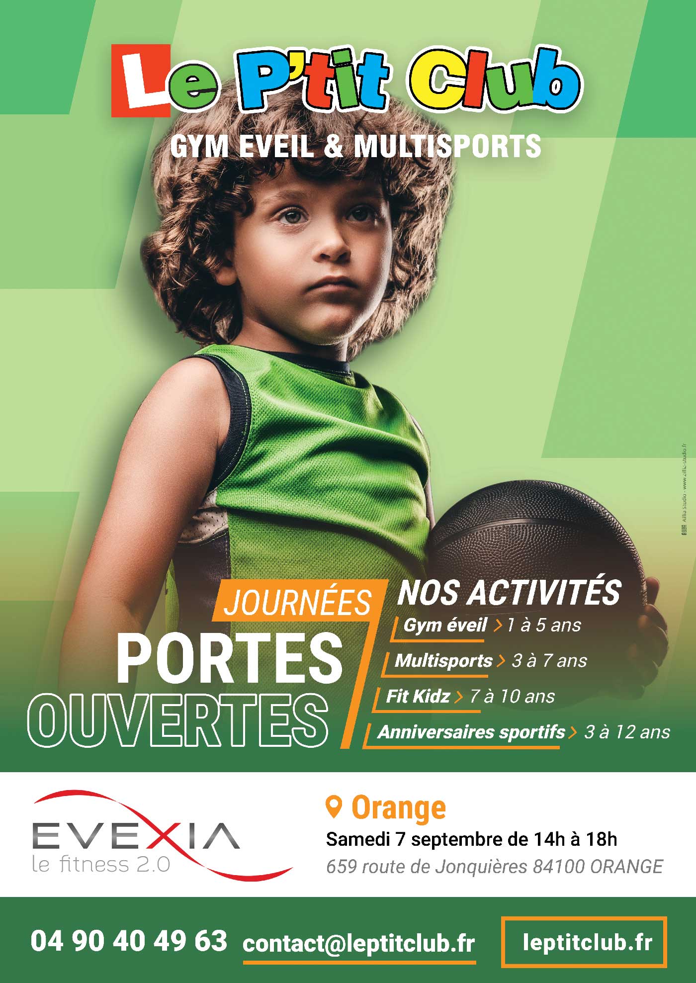 Affiche rentrée septembre 2019 Le P'tit Club Orange