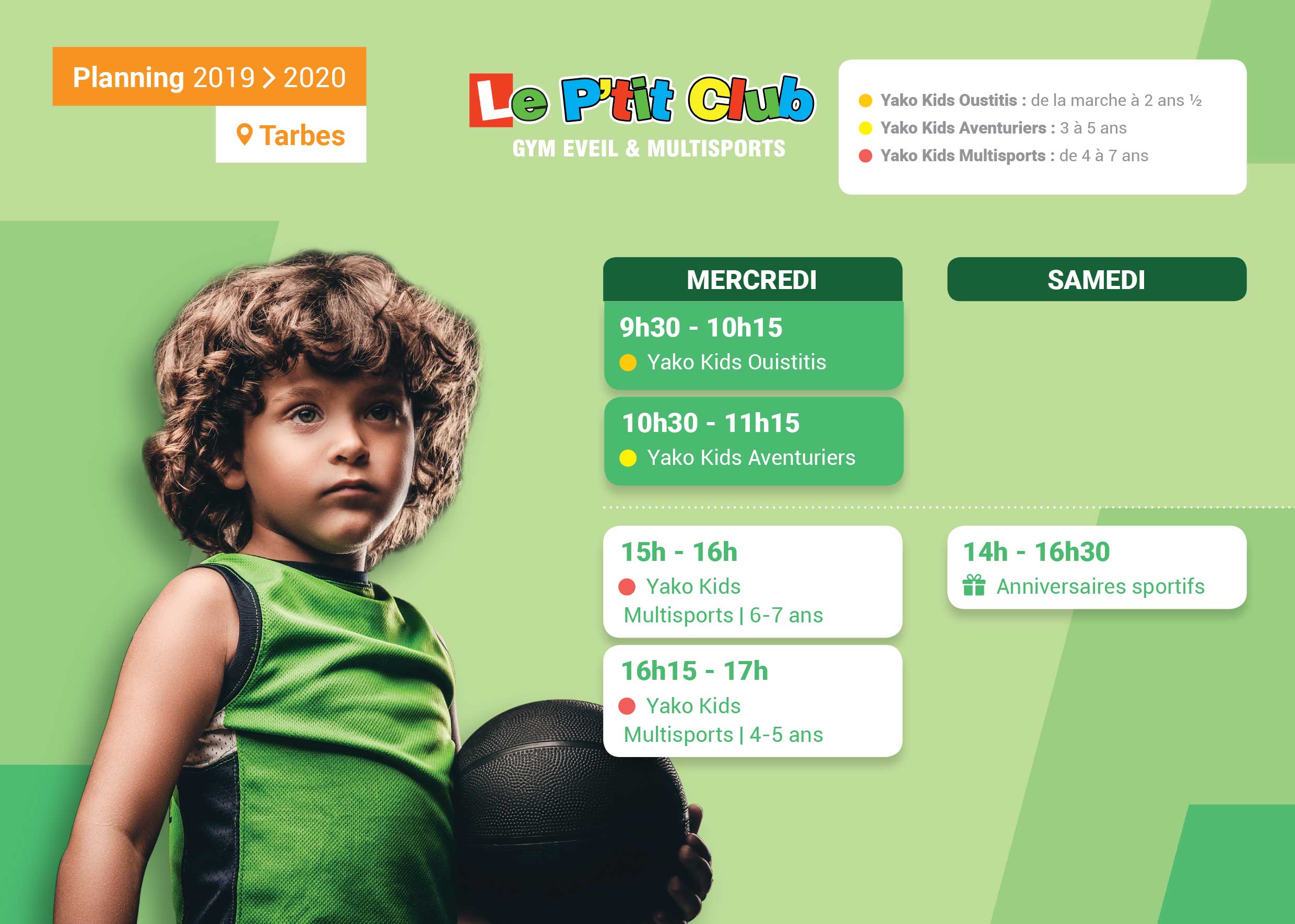 Planning Le P'tit Club Tarbes L'Orange Bleue 2019-2020